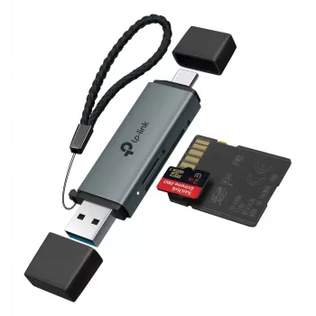Karšu lasītājs TP-LINK UA430D USB 3.1 — MicroSD/SD atbalsts, 200 Mbit/s, Melns, 75×22.9×9.3 mm