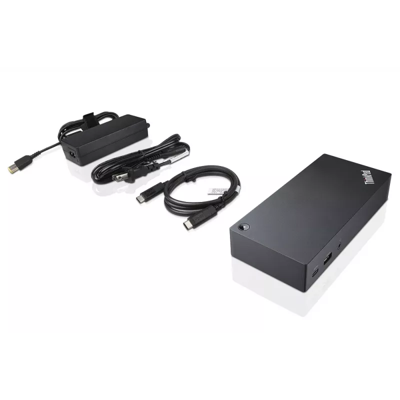 Lenovo 40A90090IT dokstacija klēpjdatoram, vadu, USB 3.2 Gen 1 (3.1 Gen 1) Type-C, melna