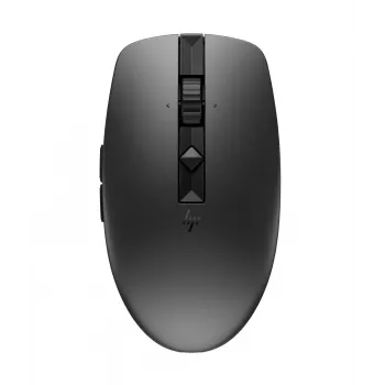 HP 715 uzlādējama vairāku ierīču pele, abpusēja, RF bezvadu + Bluetooth, 3000 DPI, melna