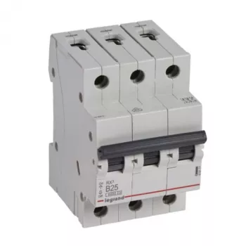 Strāvas slēdzis Legrand 419171 B25A 3P 6kA – 3 polu B raksturlīkne, 25 A, 6 kA pārrāvuma spēja