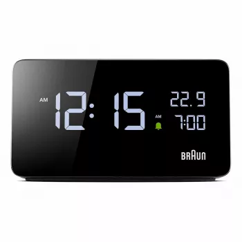 Digitālais modinātājpulkstenis Braun BC20BEU, taisnstūrveida, melns