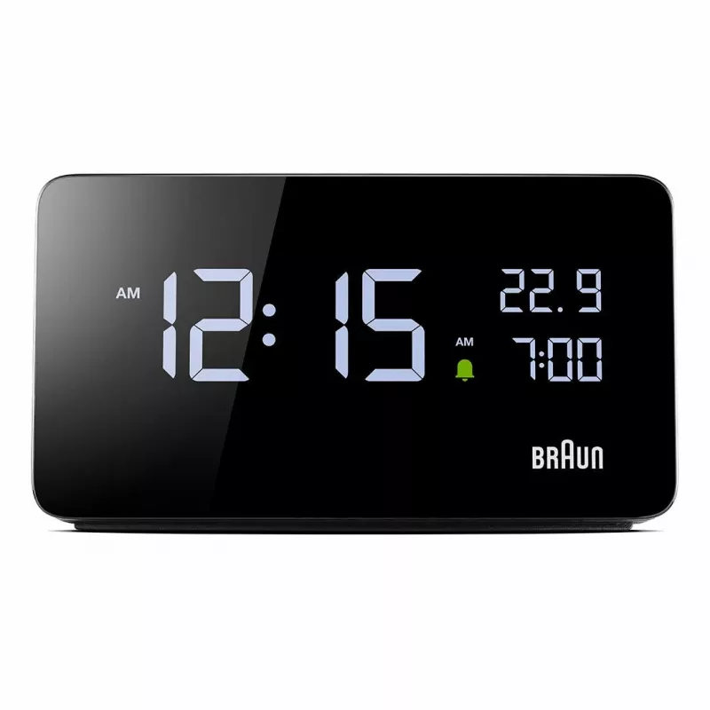 Digitālais modinātājpulkstenis Braun BC20BEU, taisnstūrveida, melns
