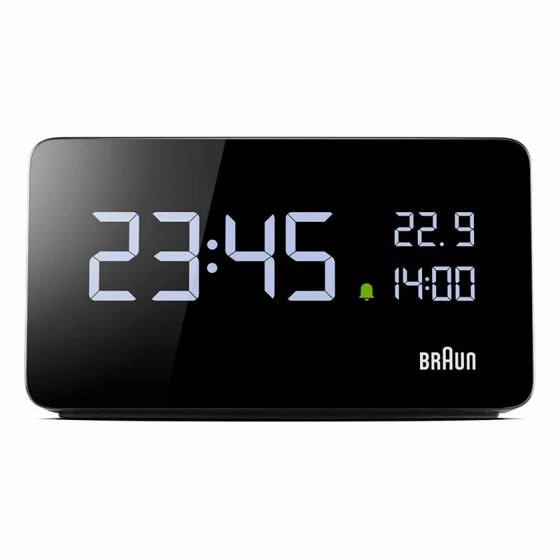 Digitālais modinātājpulkstenis Braun BC20BEU, taisnstūrveida, melns
