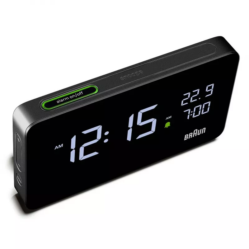 Digitālais modinātājpulkstenis Braun BC20BEU, taisnstūrveida, melns