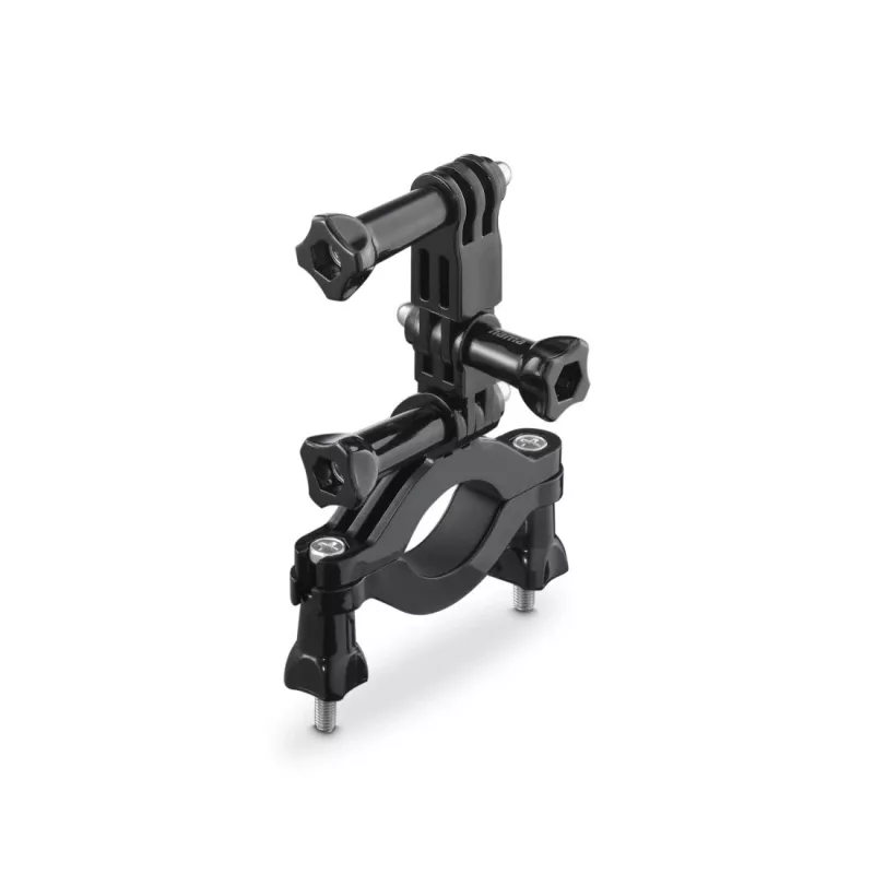 HAMA Pasīvais turētājs darbības kamerai — Liels, Melns, Piemērots velosipēdiem un āra aktivitātēm (der caurulēm 2.5–6.2 cm)