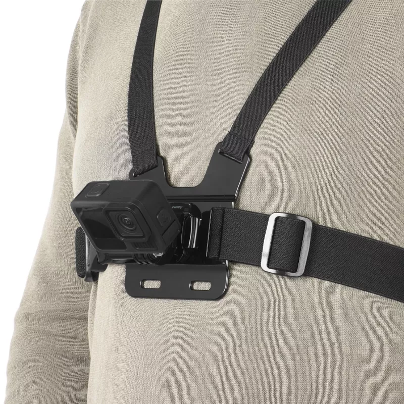 Krūšu siksna kamerai HAMA 00004567 (saderīga ar GoPro), melna, regulējams krūšu stiprinājums