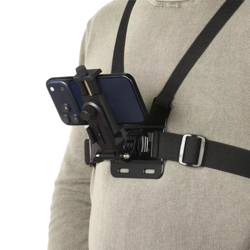 Krūšu siksna kamerai HAMA 00004567 (saderīga ar GoPro), melna, regulējams krūšu stiprinājums