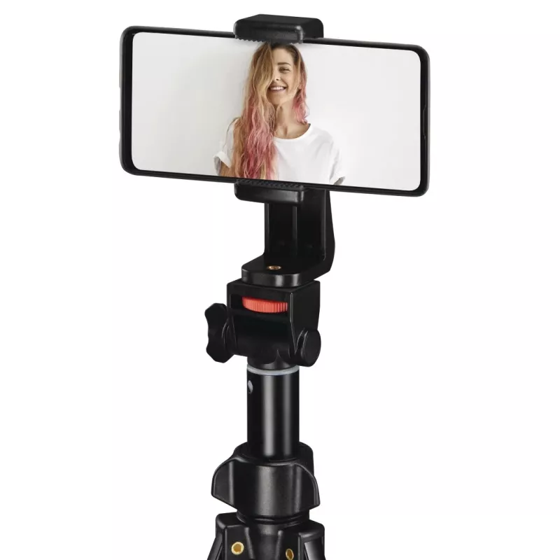 Statīvs Hama Rotary Smartphone II viedtālrunim un digitālajai kamerai, 3 kājas, maks. slodze 1 kg, augstums 41.5–150 cm, melns