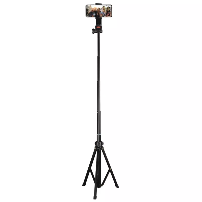 Statīvs Hama Rotary Smartphone II viedtālrunim un digitālajai kamerai, 3 kājas, maks. slodze 1 kg, augstums 41.5–150 cm, melns