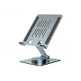 Multivides planšetes statīvs CONCEPTRONIC THANA09G — salokāms grozāms statīvs, 360° rotējoša pamatne, regulējams augstums, pelēks, 150×110×40 mm