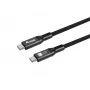 USB4 Gen 4x2 C-to-C kabelis EQUIP 1.2m, 80Gbps, PD240W, 8K@60Hz, Melns
