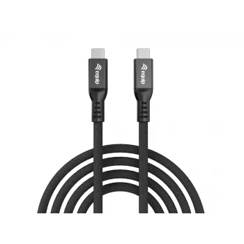 USB4 Gen 4x2 C-to-C kabelis EQUIP 1.2m, 80Gbps, PD240W, 8K@60Hz, Melns