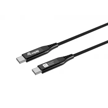 Equip USB 4 Ultra Slim C to C kabelis, 1,2m, PD240W, 4K/60Hz, 40Gbps, Melns