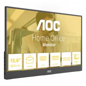 AOC 16T20E2 pārnēsājamais televizors/monitors 39.6 cm (15.6 collu) LED Full HD 1920x1080 melns