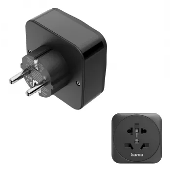 Hama 00223460 Ceļojumu adapteris ar USB-C un USB-A, 20W PD, melns