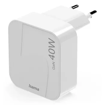 Hama 00125148 ātrais lādētājs viedtālruņiem un planšetēm, balts, 40 W GaN