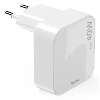 Hama 00125148 ātrais lādētājs viedtālruņiem un planšetēm, balts, 40 W GaN