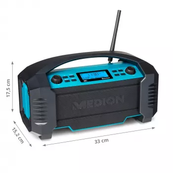 MEDION LIFE E66050 darba vietas radio, analogais un digitālais, melns, zils