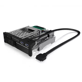 ICY BOX IB-174SSK-U 13.3 cm (5.25 collu) Cieto disku paliktnis Melns