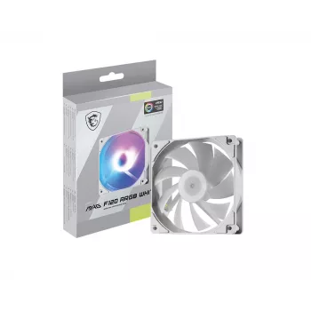 Datora korpusa ventilators MSI MAG F120 ARGB WHITE — 120 mm, 1300 RPM, hidrauliskais gultnis