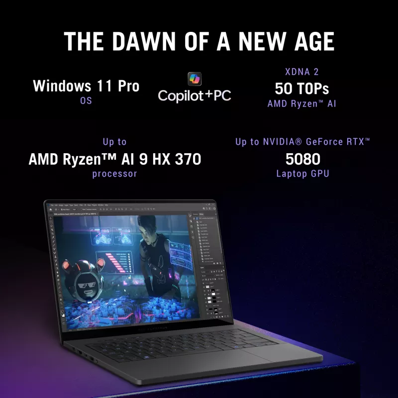 ASUS ROG Zephyrus G14 GA403WR-QS085W AMD Ryzen AI 9 370 klēpjdators 35,6 cm (14 collu) 3K 32 GB LPDDR5x-SDRAM 1 TB SSD NVIDIA GeForce RTX 5070 Ti Wi-Fi 7 (802.11be) Windows 11 Home pelēks