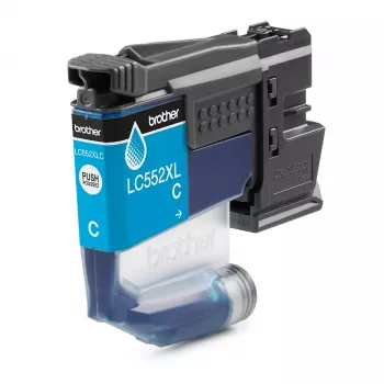 Brother LC552XLC oriģinālā ciāna pigmenta tintes kasetne, viena iepakojumā, 1500 lapu