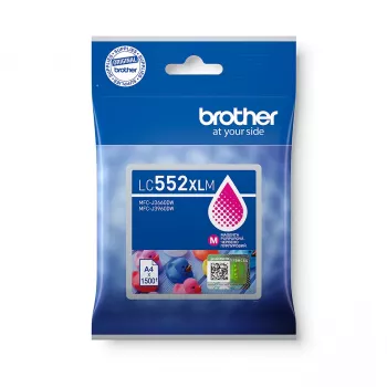 Brother LC552XLM oriģinālā magenta tintes kasetne, pigmenta tinte, 1500 lpp., viena kasetne