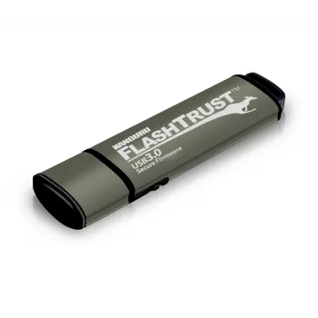 Kanguru FlashTrust™ USB 3.0 16 GB | Drošs zibatmiņas disks | Fiksēta programmatūra | Fizisks rakstīšanas aizsardzības slēdzis | Aizsardzība pret BadUSB | Atbilst NIST prasībām