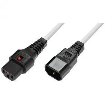 Strāvas kabelis ar fiksāciju MicroConnect MC-C13C14LOCK-2MW — IEC C13–C14, 2 m, bloķējošs savienotājs