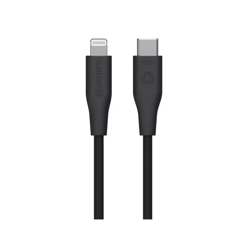 Lightning–USB-C kabelis eSTUFF ES602180-BULK — 1 m, Melns, MFi, RoHS