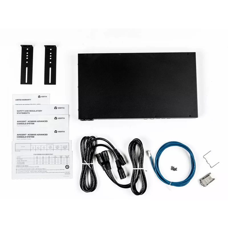 Vertiv Avocent ACS 8000 32-Port konsoles serveris ar divkāršu AC barošanas bloku un analogo modemu - ACS8032MDAC-404