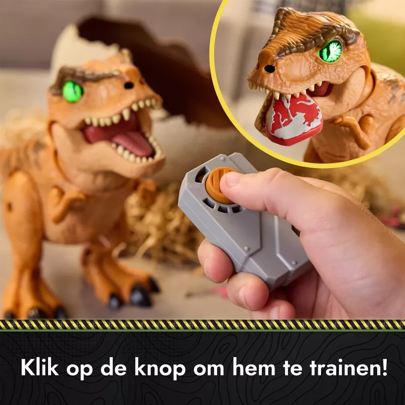 Jurassic World Primal Hatch Interaktīvā rotaļlieta Dinozaurs & Ola, Izperē un apmāci savu mazuli ar 100+ skaņām un reakcijām, Bērnu rotaļlietas zēniem un meitenēm no 5 gadu vecuma