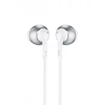 JBL Tune 205, vadu austiņas, 20 - 20000 Hz, zvaniem/mūzikai, 14.3 g, hroms, balts