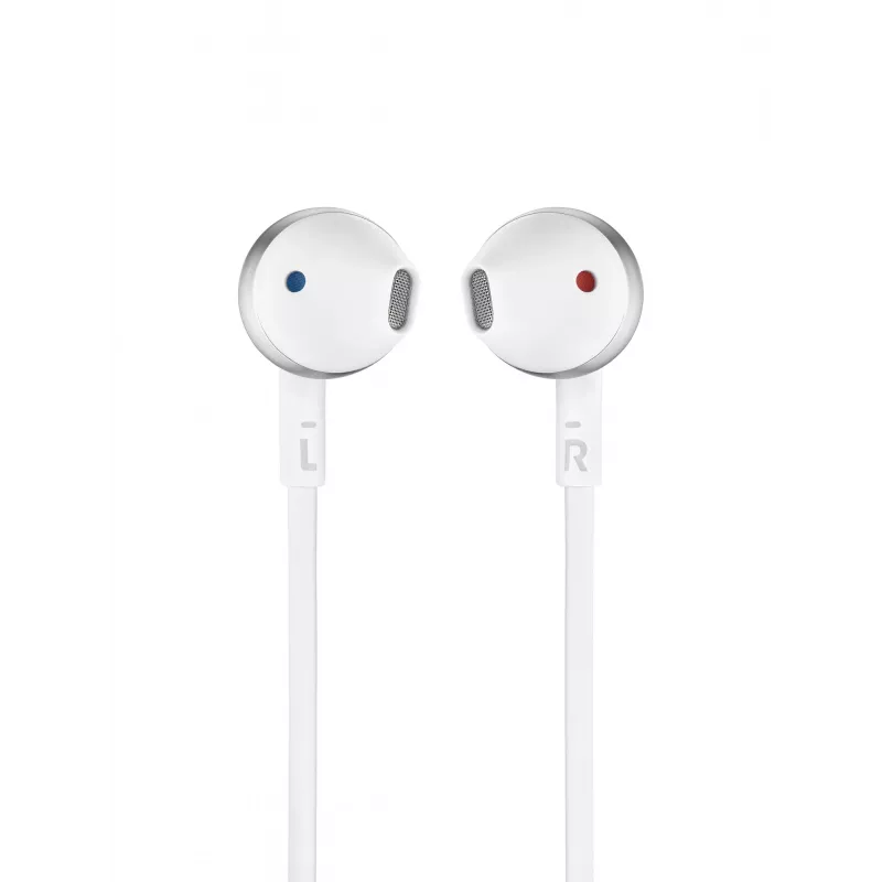 JBL Tune 205, vadu austiņas, 20 - 20000 Hz, zvaniem/mūzikai, 14.3 g, hroms, balts