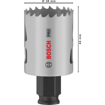 Urbja vainags Bosch PRO Multi Material PC Plus 44/38 mm — Viens, Ø 38 mm, ģipškartonam, metālam, krāsainajam metālam, plastmasai, mīkstajai koksnei