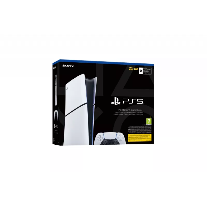 Sony PlayStation 5 (slim) Digital Edition, melna, balta, 1TB SSD
