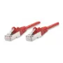 Intellinet tīkla vads, Cat5e, 3m, Sarkans, CCA, F/UTP, PVC, RJ45, zeltīti kontakti, Aizsargapvalks, Ar izciļņa aizsardzību, Polietilēna iepakojums