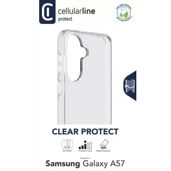 Cellularline Clear Protect cietais vāciņš ar gumijas malām Samsung Galaxy A57