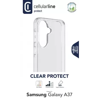 Cellularline Clear Protect cietais vāciņš ar gumijas malām Samsung Galaxy A37