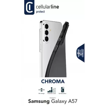 Cellularline CHROMA vāciņš Samsung Galaxy A57 – matēts TPU ar mikropūkainu oderi