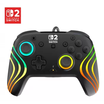 Spēļu kontrolieris Turtle Beach Afterglow Wave Black vadu RGB Nintendo Switch / Switch 2, USB-C, 3 m kabelis