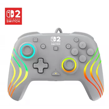 Vadu RGB spēļu kontrolieris Turtle Beach Afterglow Wave Grey — USB-C, 3 m, Nintendo Switch / Switch 2 / Switch OLED