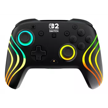 Bezvadu RGB spēļu kontrolieris Turtle Beach Afterglow Wave Black Nintendo Switch 2 — Bluetooth/USB-C, iebūvēts akumulators 20h, 3 m kabelis