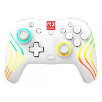 Bezvadu RGB spēļu kontrolieris Turtle Beach Afterglow Wave White Nintendo Switch 2, Bluetooth/USB-C, iebūvēts akumulators 20h, 3m kabelis