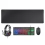 Mars Gaming 4-in-1 Gaming komplekts MCP-RGB3, vadu, USB, membrānas, RGB LED, melns, pele iekļauta
