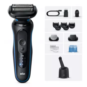 Folijnieks Braun Series 5 52-B7650cc — akumulatora, 50 min darbības laiks, melns/zils