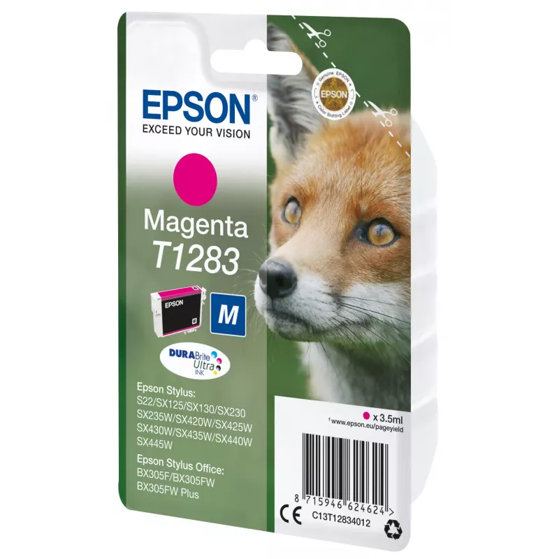 Epson Fox Singlepack Magenta T1283 DURABrite Ultra Tinte, Magenta, Pigmenttinte, 3.5 ml, 1 gab.