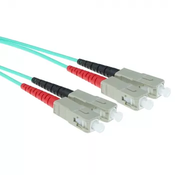 ACT 1 m LSZH Multimode 50/125 OM3 optiskā šķiedras lēciena kabelis, duplekss, SC savienotāji