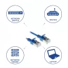 ACT Blue 1.5 m LSZH U/FTP CAT6A datacentra tievais patch kabelis, bezāķu RJ45 savienotāji