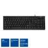 ACT Business klaviatūra USB (Qwerty/US izkārtojums), pilna izmēra (100%), vadu, USB, membrāna, QWERTY, melna